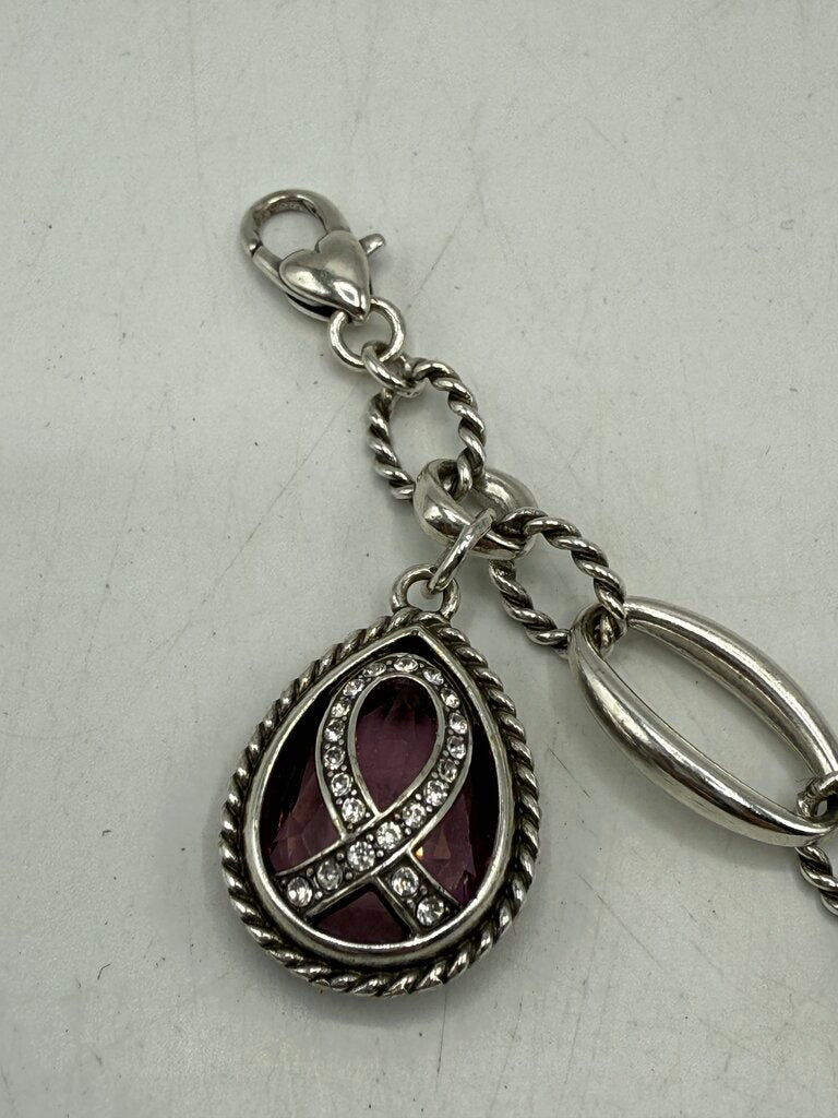 Brighton The Power of Pink Chain Link Bracelet Adjustable /ro