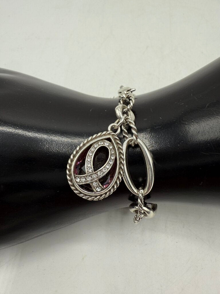 Brighton The Power of Pink Chain Link Bracelet Adjustable /ro