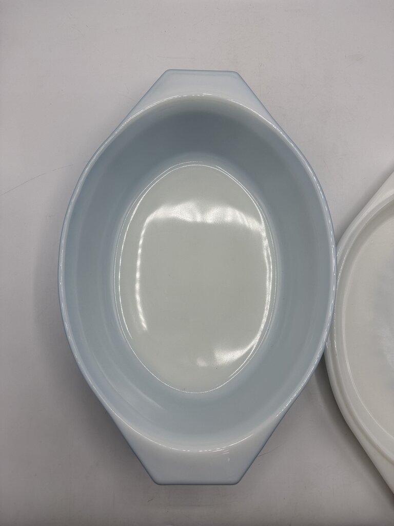 VTG Pyrex Blue Snowflake Garland Casserole 2.5 Qt. /rw