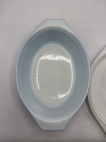 VTG Pyrex Blue Snowflake Garland Casserole 2.5 Qt. /rw