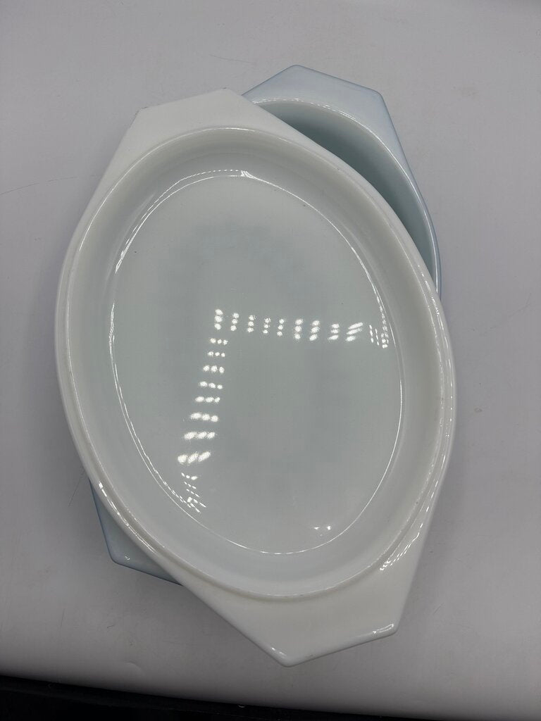 VTG Pyrex Blue Snowflake Garland Casserole 2.5 Qt. /rw