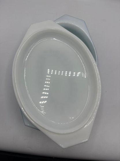 VTG Pyrex Blue Snowflake Garland Casserole 2.5 Qt. /rw