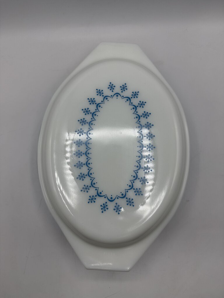 VTG Pyrex Blue Snowflake Garland Casserole 2.5 Qt. /rw