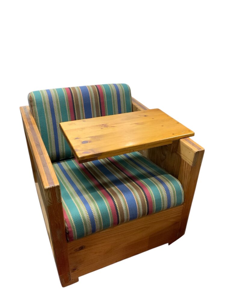 This End Up Stripped Chair With Ottoman
