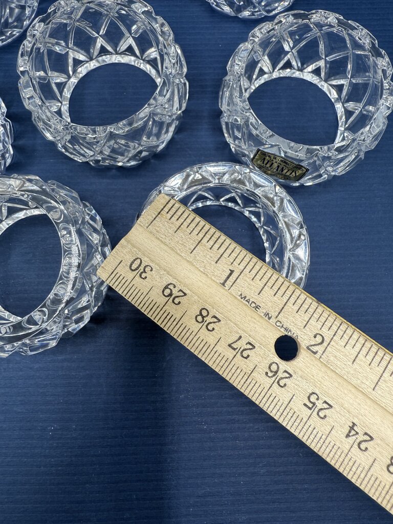 Atlantis Crystal Miniature Collection 8 Clear Cut Napkin Rings /rw