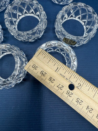 Atlantis Crystal Miniature Collection 8 Clear Cut Napkin Rings /rw