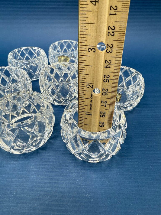 Atlantis Crystal Miniature Collection 8 Clear Cut Napkin Rings /rw