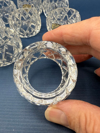 Atlantis Crystal Miniature Collection 8 Clear Cut Napkin Rings /rw