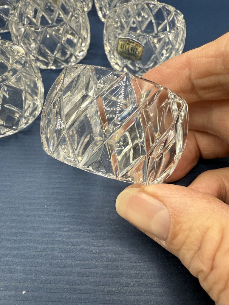Atlantis Crystal Miniature Collection 8 Clear Cut Napkin Rings /rw