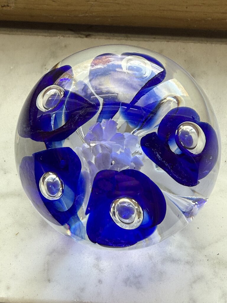 VTG Joe St. Clair Colbalt Blue Trumpet Flower Controlled Bubble /ro