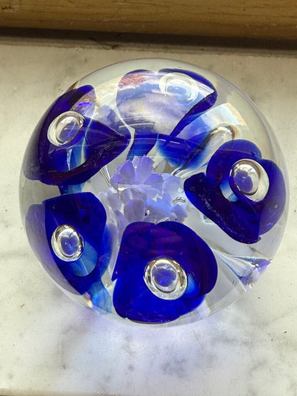 VTG Joe St. Clair Colbalt Blue Trumpet Flower Controlled Bubble /ro