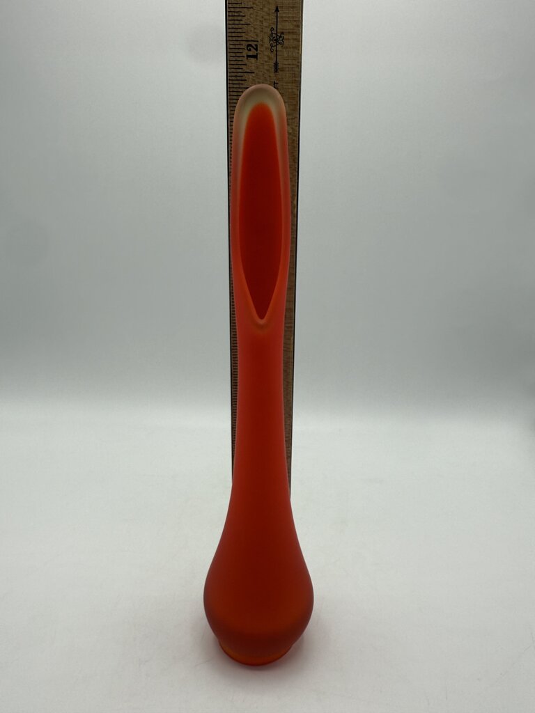 MCM Swung Glass Vase 11” Flame Orange /ro