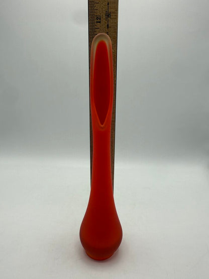MCM Swung Glass Vase 11” Flame Orange /ro
