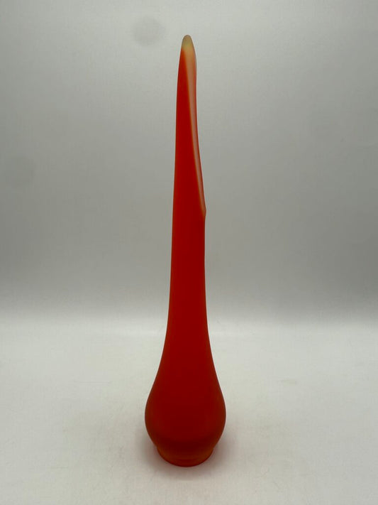 MCM Swung Glass Vase 11” Flame Orange /ro