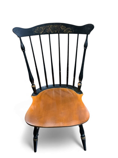 Hitchcock-Ville Drop Leaf Table 4 Chairs With Flowers