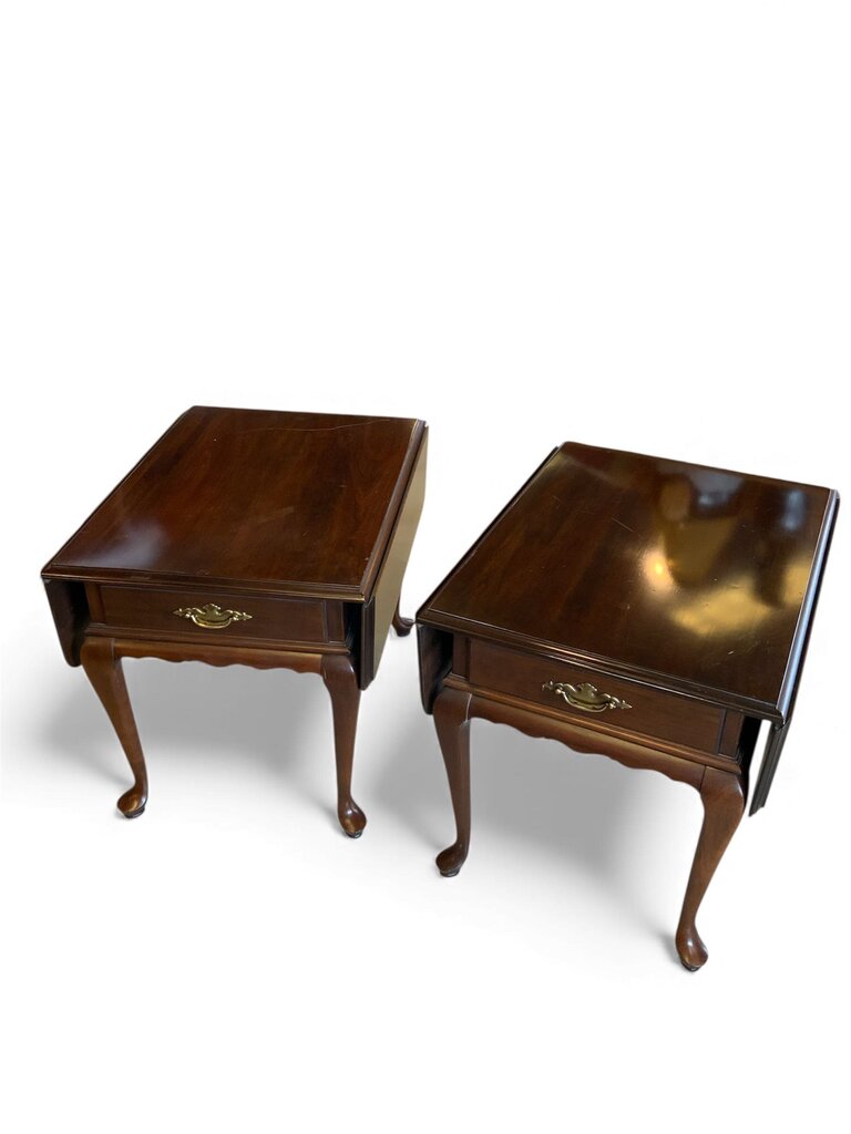 Pair Of Ethan Allen Dark Wood Side Table
