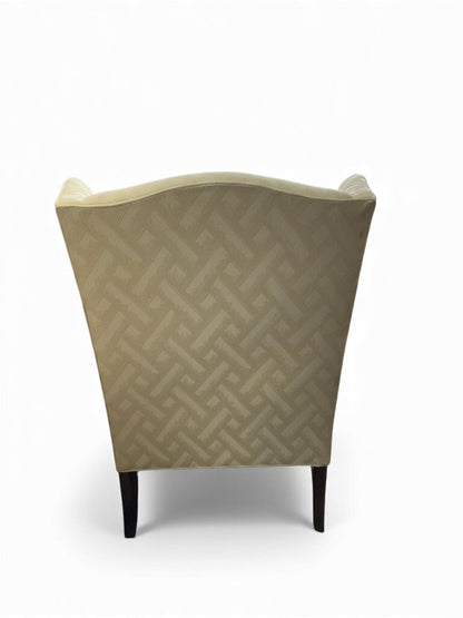 Drexel White Patterned Wingback Chair