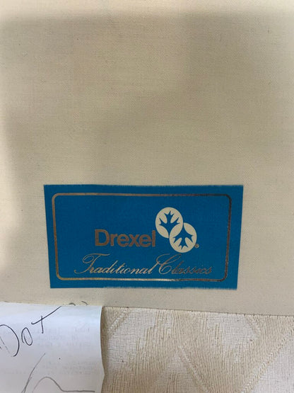 Drexel White Patterned Wingback Chair