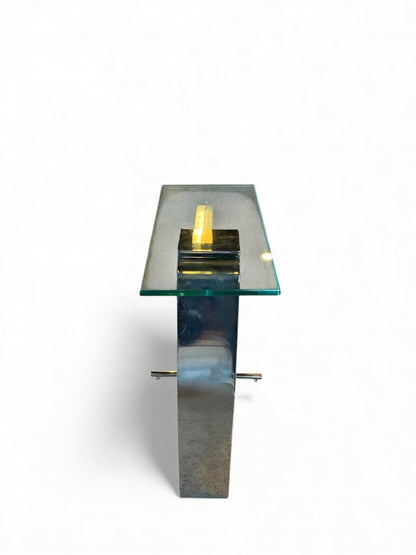 Glass And Chrome Small Side Table