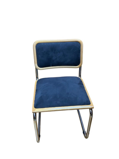 Drop Leaf Danish Table With 6 Black And Chrome Chairs