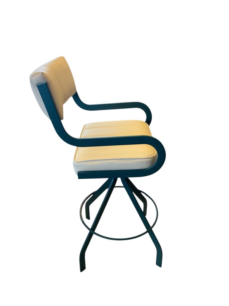 Creme Leather Bar Stool