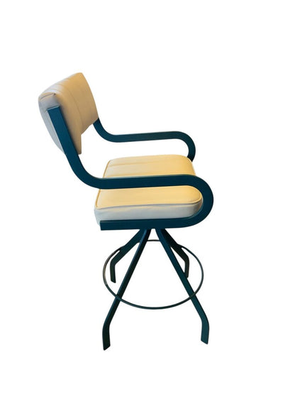 Creme Leather Bar Stool