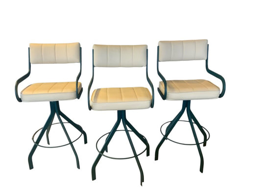 Creme Leather Bar Stool