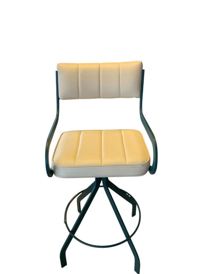 Creme Leather Bar Stool