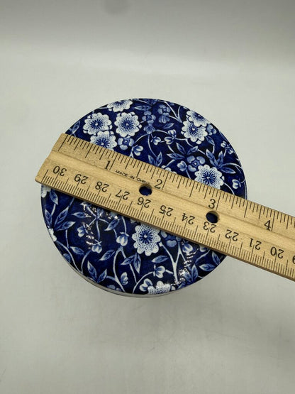 Stafforshire England Calico Blue Floral Cannister Transferware 6” /ro