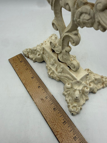 Victorian Cast Iron Pedestal Framed Vanity Mirror 16” Tall /rw