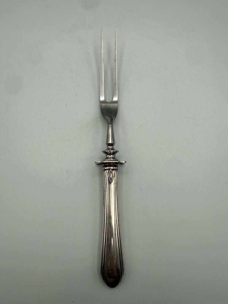 Vintage Sterling Silver Handle Stainless Steel Meat Fork /ro