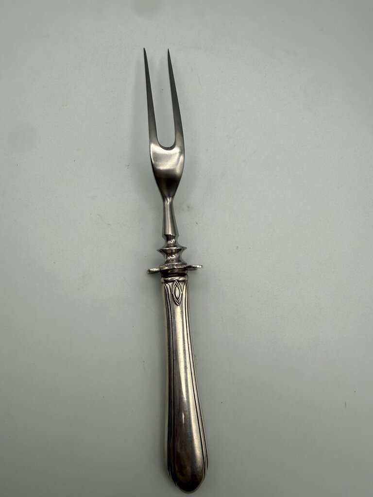 Vintage Sterling Silver Handle Stainless Steel Meat Fork /ro