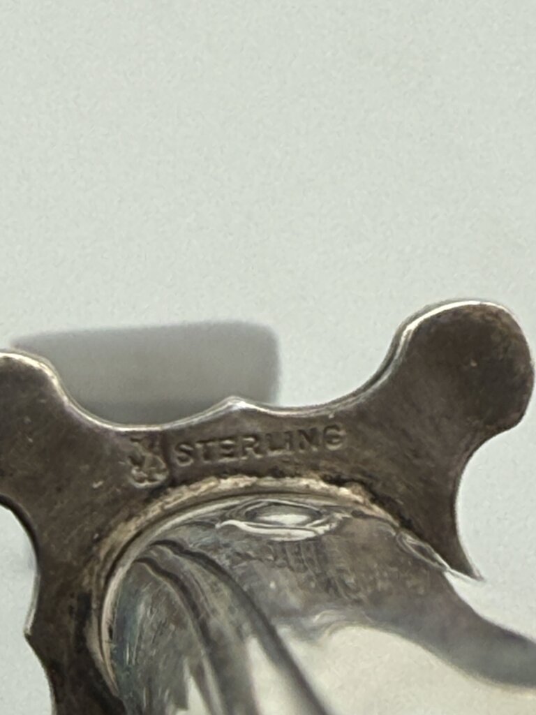 Vintage Sterling Silver Handle Stainless Steel Meat Fork /ro