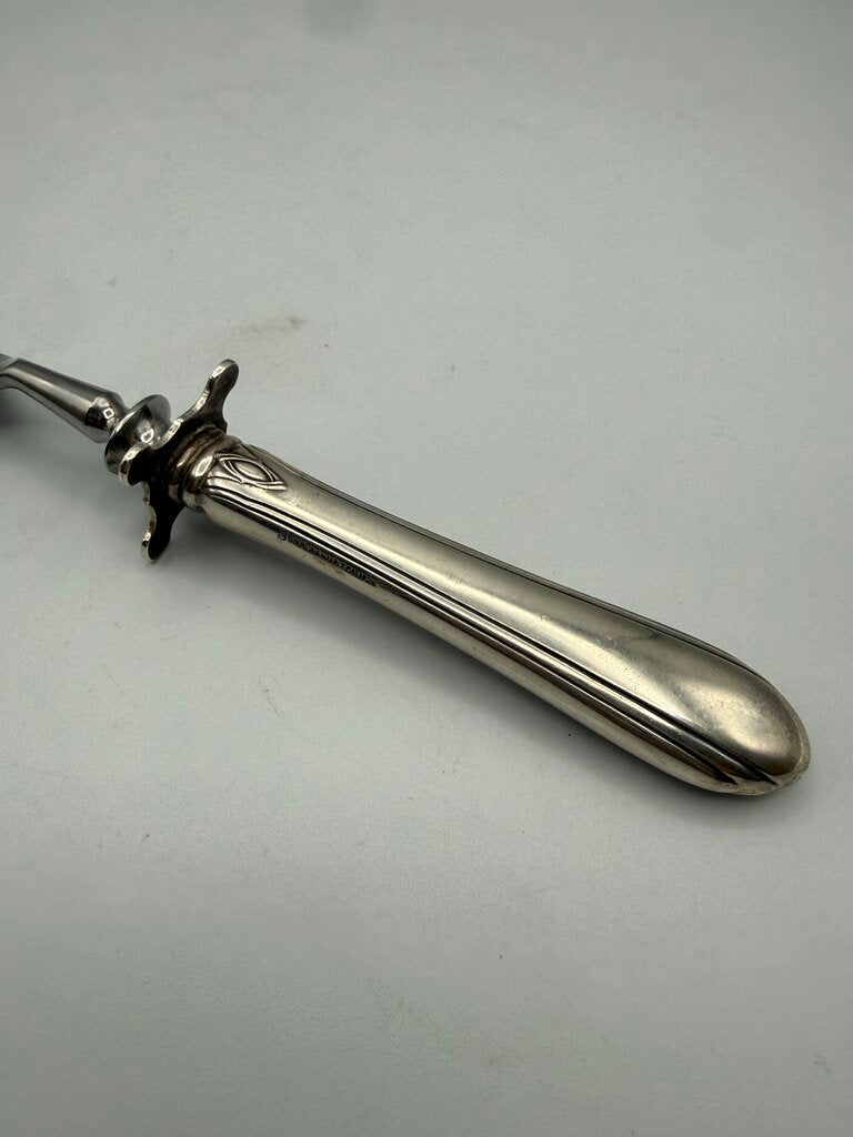 Vintage Sterling Silver Handle Stainless Steel Meat Fork /ro