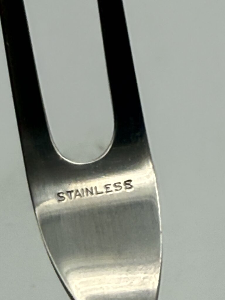 Vintage Sterling Silver Handle Stainless Steel Meat Fork /ro