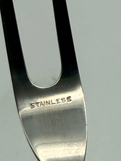 Vintage Sterling Silver Handle Stainless Steel Meat Fork /ro