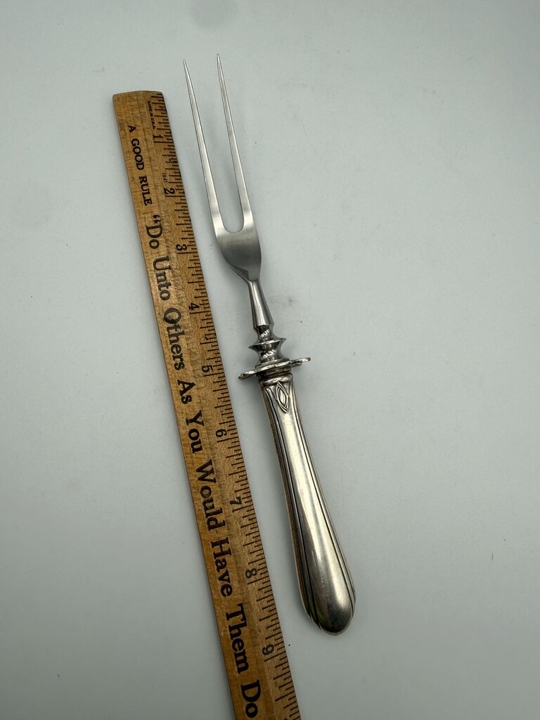 Vintage Sterling Silver Handle Stainless Steel Meat Fork /ro