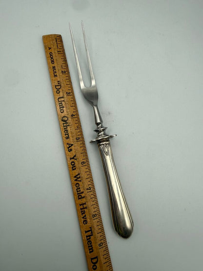 Vintage Sterling Silver Handle Stainless Steel Meat Fork /ro