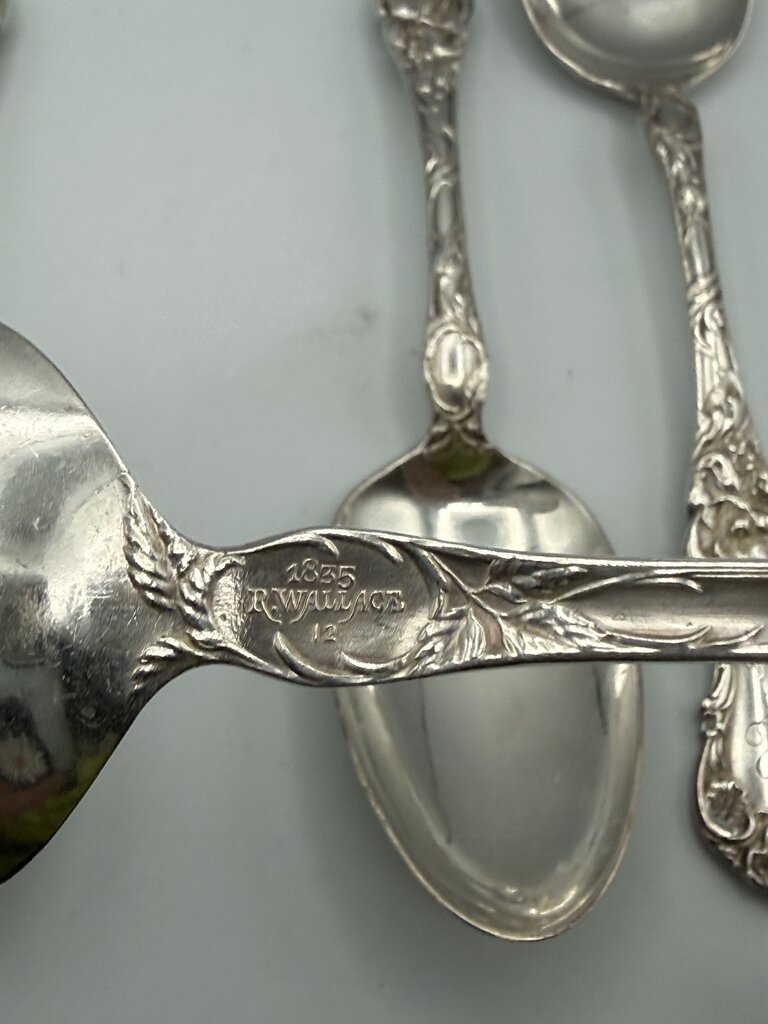 Mixed lot of 6 Silver Plate Serving Spoons, Wallace, 1847 Rogers Bros. /ro