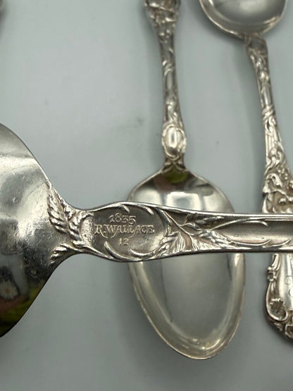 Mixed lot of 6 Silver Plate Serving Spoons, Wallace, 1847 Rogers Bros. /ro