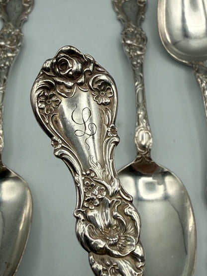 Mixed lot of 6 Silver Plate Serving Spoons, Wallace, 1847 Rogers Bros. /ro