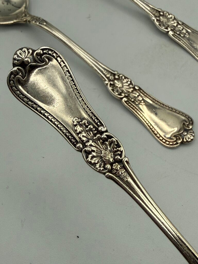 Antique set of 5 Sterling Silver teaspoons 68 grams /ro