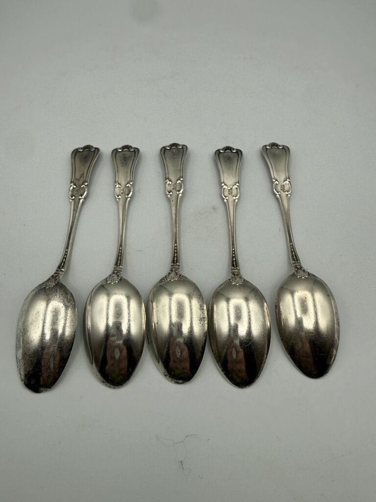 Antique set of 5 Sterling Silver teaspoons 68 grams /ro