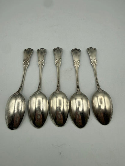 Antique set of 5 Sterling Silver teaspoons 68 grams /ro