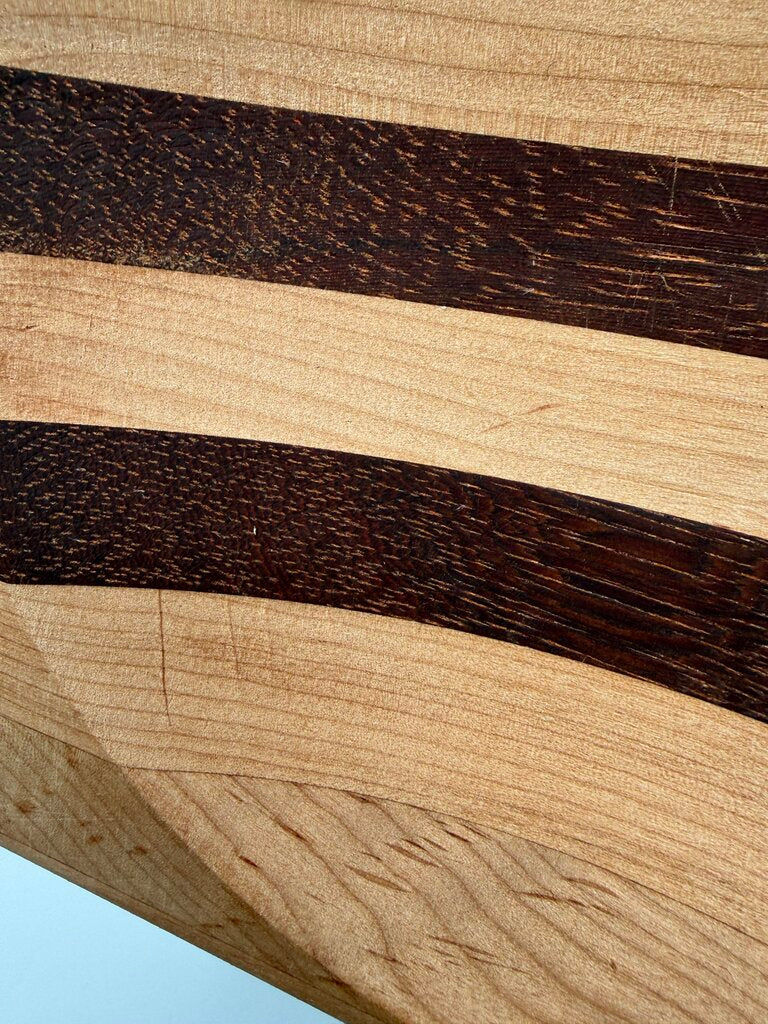 Handcrafted Alaska Ulu Knife & Curved Cutting Bowl Set - Wood & Stainless /roh