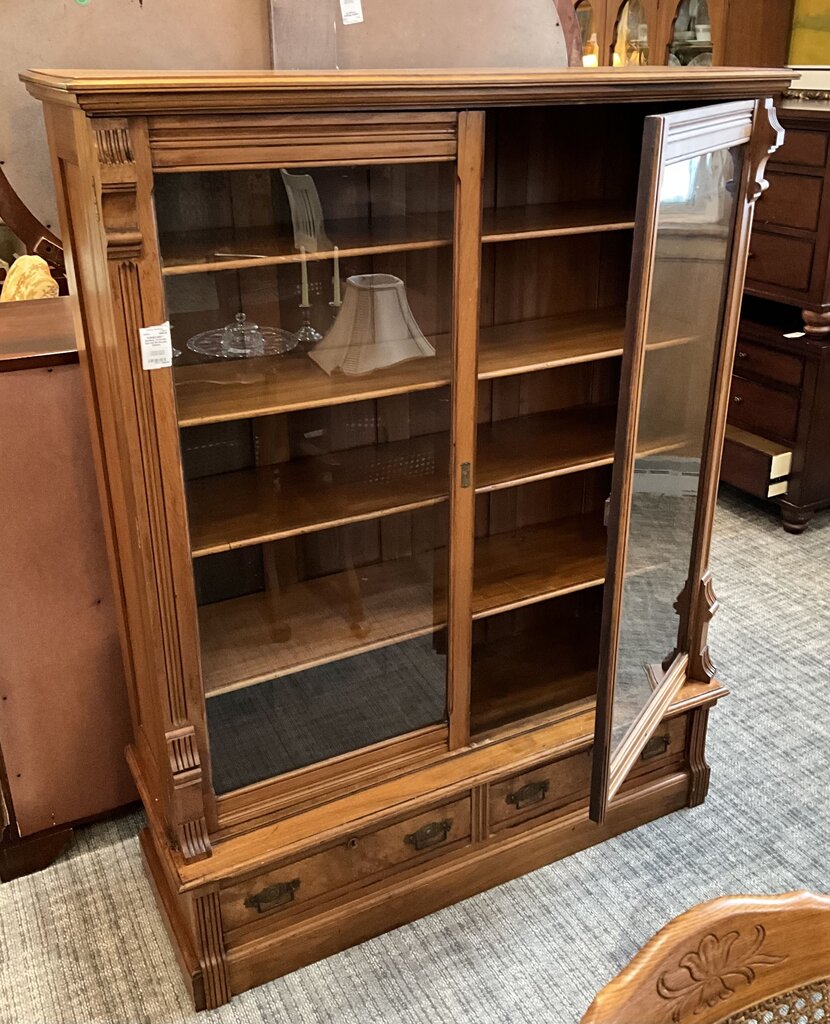 Antique Victorian Carved Bookcase