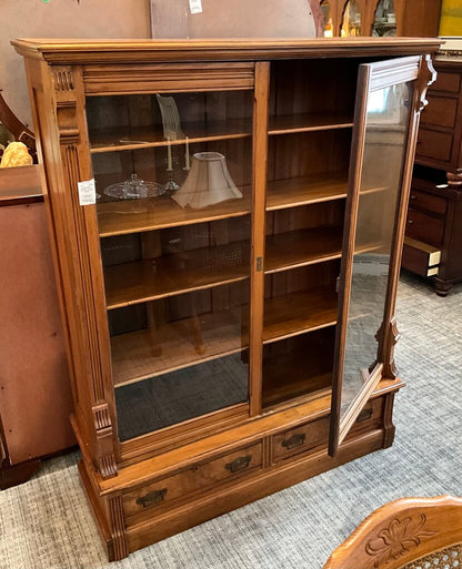 Antique Victorian Carved Bookcase