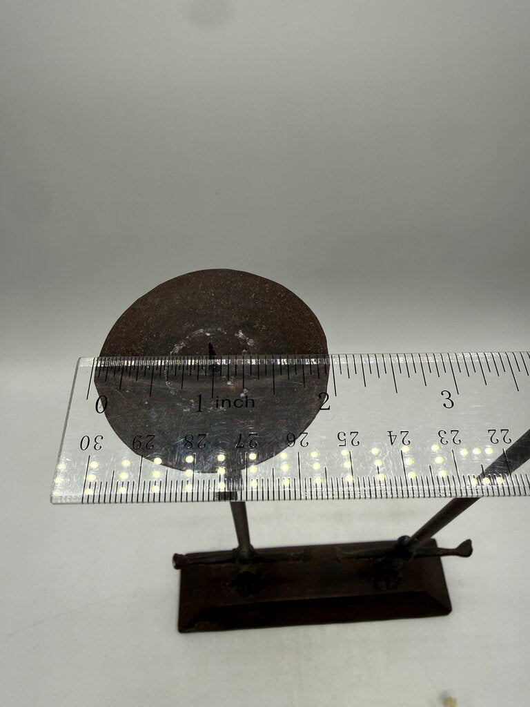 Twin Figure Hand Forge Wrought Iron Candle Holder 12.5” Tall /rw