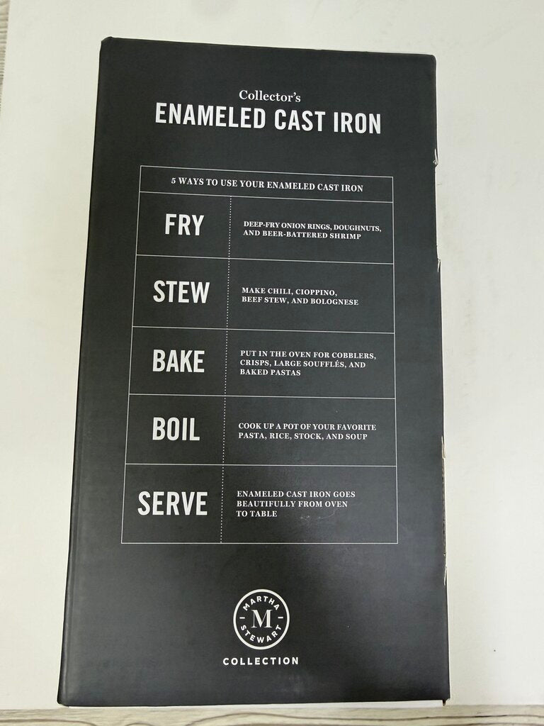 Martha Stewart 2 Qt. Red Heart Shape Enamel Cast Iron Dutch Oven NIB /rw