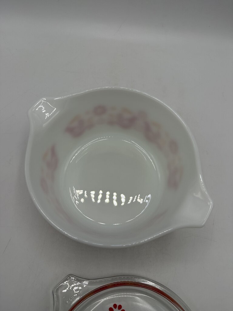 VTG Pyrex Friendship Pattern Covered Casserole 1 Qt Dish /rw